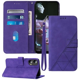 Moment Dextrad for Moto G 5G 2024 Case Wallet/G Play 5G 2024 Case,Card Holder Slots,Wrist Strap,TPU Interior Protective,Stand PU Leather Folio Flip Cover (Purple)