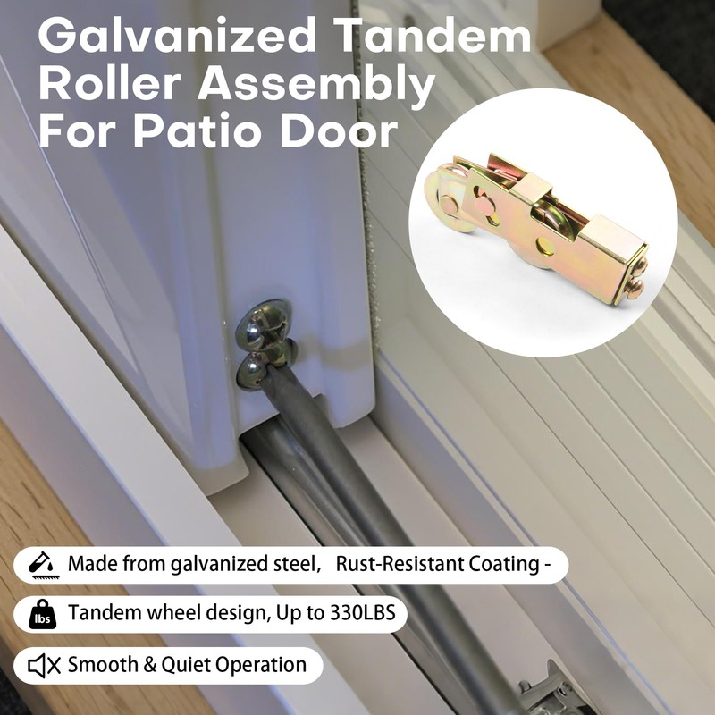 2 Pack Sliding Door Rollers, 1 1/4 Inch Sliding Glass