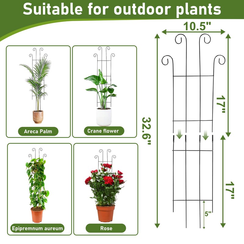 32.6In Plant Trellis for Climbing Plants | 2 Pack Monstera