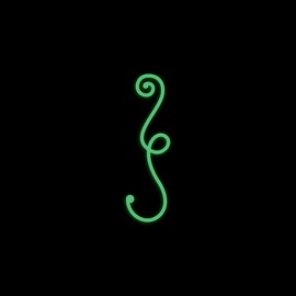 Abstract Cursive Symbol Glow in The Dark Sticker Decal for Phone Tablet Laptop Car Truck Window | 4" Sticker | Green