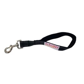 Albcorp Short Dog Leash, Owen Nylon with Padded Neoprene Handle, 12 inch, Black