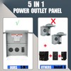 Temporary Electrical Power Outlet Panel Weatherproof RV Receptacle Box with