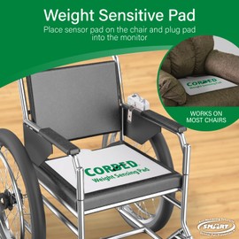 Smart Caregiver Chair Exit Alarm for Elderly Fall Prevention - Weight Sensing Pad and Alert Monitor Let You Know When They Get Up from a Chair