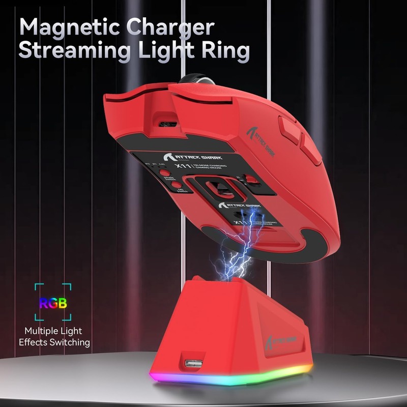 ATTACK SHARK X11 Ultra-Light Triple Mode Gaming Mouse PAW3311 Optical