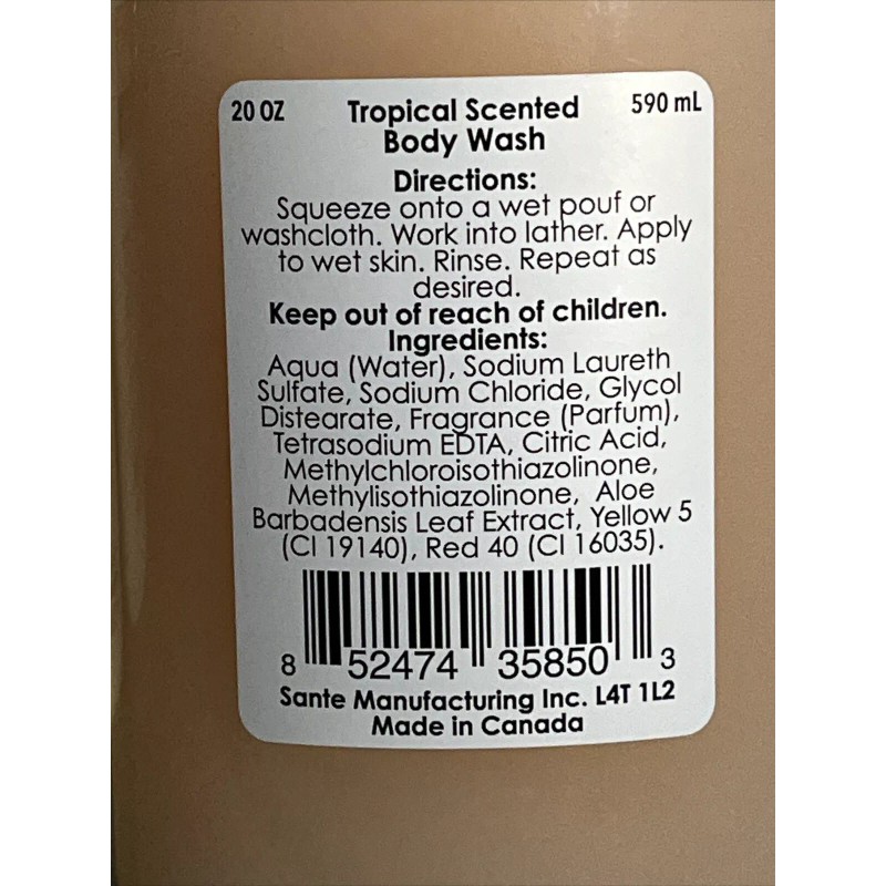 inspire 2 EVE St . CLAIRE. Body Wash, Tropical Scented