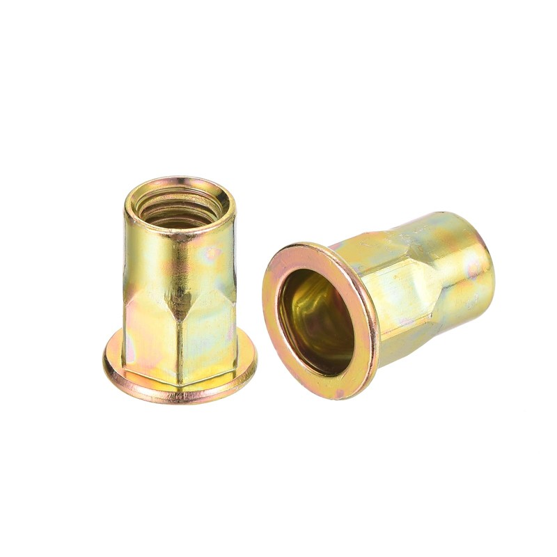 sourcing map 25Pcs Half Hex Body Flange Rivet Nut, M8
