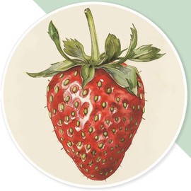 Azeeda 'Single Strawberry' White Premium Vinyl Decal Sticker – Waterproof, Durable & Easy to Apply - Ideal for Car Bumpers, Windows, Bins and More (DW00137631)