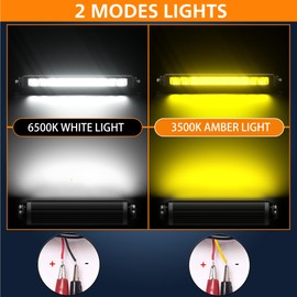 EK ENNOKING White Amber LED Light Bar 52 Inch Single Row Super Bright Dual Color Slim Spot Flood Combo LED Work Light Driving Fog Lamp for Pickup Off Road Truck ATV UTV Boat