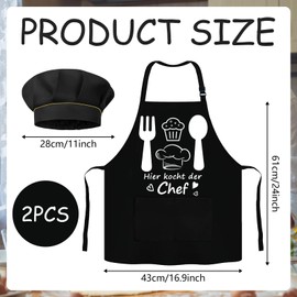 Children's Cooking Apron, Children's Apron with Chef's Hat, Children's Apron, Funny Cooking Apron with 2 Pockets, Children's Waterproof Cooking Apron, Children's Apron Girls Boys for Kitchen, Cooking,