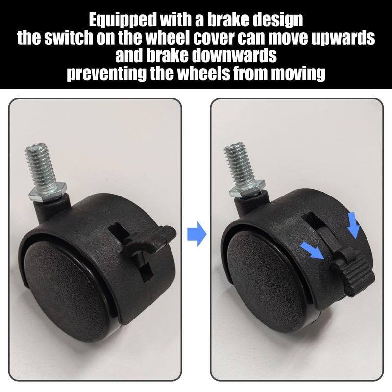 4 Universal Wheels with Brakes, 4 Ball Castors, 4 Trapezoidal