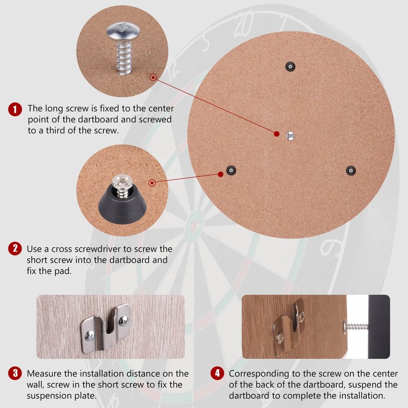 CyeeLife Set of 4 dart board wall holders for steel