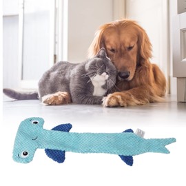 Squeaky Dog Toy Plush No Stuffing Chew Toy for Puppies Cute Boredom Portable Interactive Lightweight Indoor Teeth Cleaning for Large Dogs (Blue)