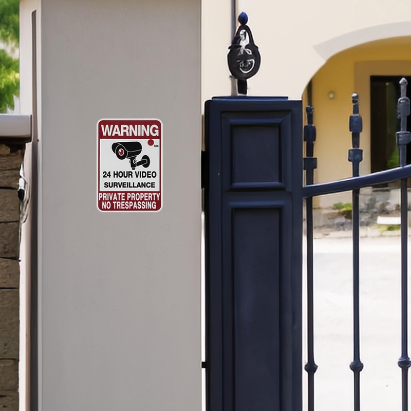 Linkidea Video Surveillance Sign, No Trespassing & Security Warning, Surveillance