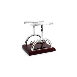 JAWUZ 1 Stück Newton Pendel Hochwertig, Mini Newton Pendel, Klassisches Newton Kugelstoßpendel18Cm, 5 Kugeln, Physik Deko Für Büro, Kugelpendel Für Schreibtisch, Spielzeug Für Erwachsene(B)