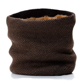 Laysblen Winter Neck Warmer Men, Neck Gaiter Fleece Face warmer Thick Windproof Neck Scarf Mask Men Women Ski, Brown