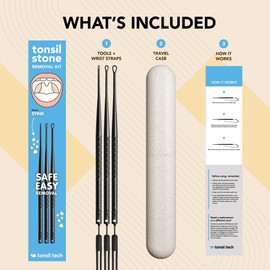 Tonsil Tech Tonsil Stone Remover Kit | Safe and Easy Tonsil Stone Removal - Made in USA - 3 Tip Sizes
