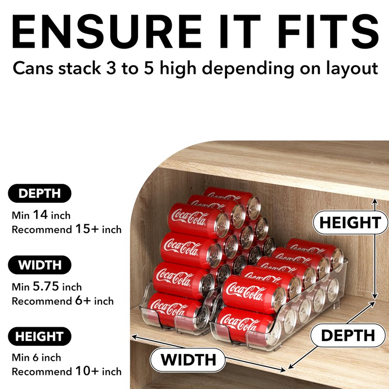 Simple Houseware Soda Can Organizer and Dispenser for Refrigerator /