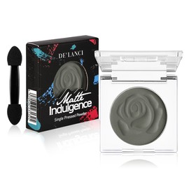 Matte Dark Gray Eyeshadow with Applicator | High Pigment, Long-Lasting, Waterproof Gothic Grey Eyeshadow | Cool-Toned Gray Eyeshadow for Smokey and Natural Looks | Professional Travel-Friendly Vegan