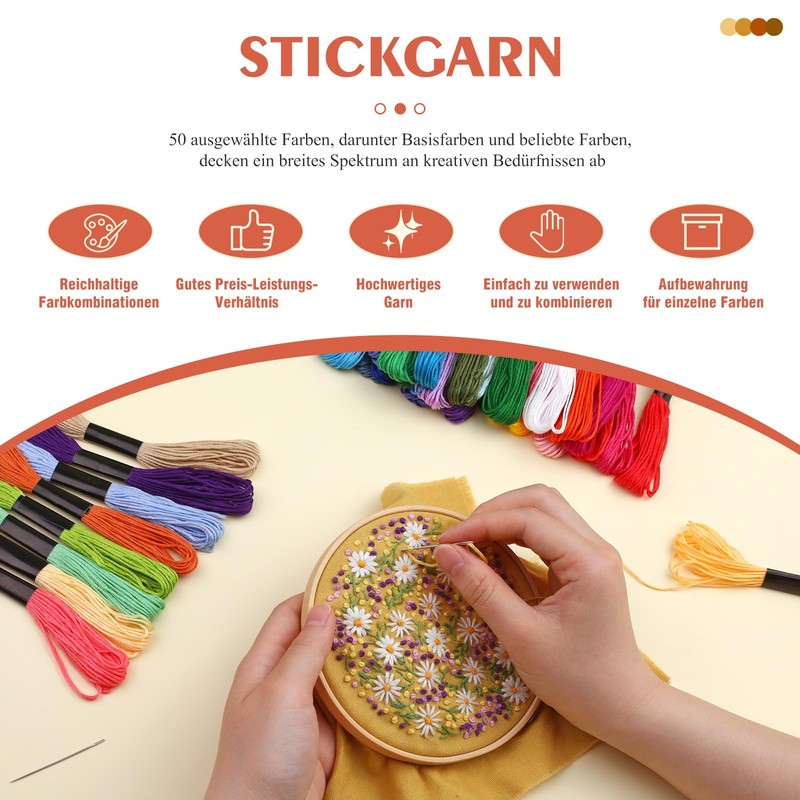 Benlay Set di 50 fili da ricamo, per braccialetti dell'amicizia,