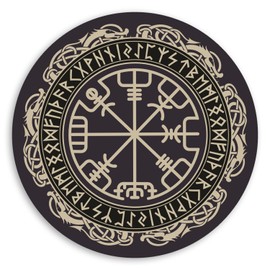 2 x 10cm Viking Magical Runic Compass Vinyl Stickers - Norse Runes Vegvisir Sticker #70798