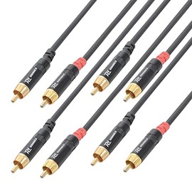 PD Connex Power Dynamics CX94-1 2x RCA Male - 2x RCA Male Phono Audio Cable 1m Professional Flexible OFC Lead (Pair)