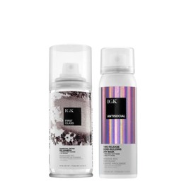 IGK IGK First Class Dry Shampoo + Antisocial Dry Hair Mask Set | Volume, Freshness + Nourishment for All Hair Types | Oil Absorbing, Frizz Control + Hydrating | 2.0 oz + 1.7 oz