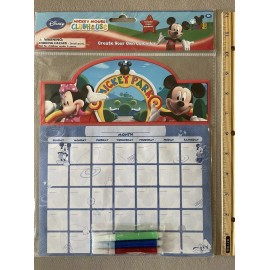 Mickey Mouse “Create Your Own Calendar” And 3 Mini Markers, 10” X 8 1/2”, New!