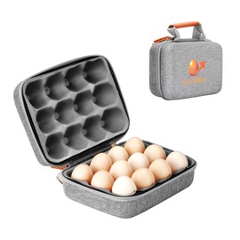 HYLCWTH 12 Slots Outdoor Deviled Egg Containers With Lid, Reusable Egg Cartons With Handle, Shockproof Storage Carrier Tray For Party Picnic Travel, Portable Holder Protection Box