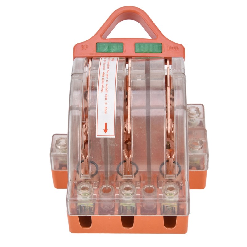Disconnect Knife Switch Full Copper Transparent Shell 3 Pole Double