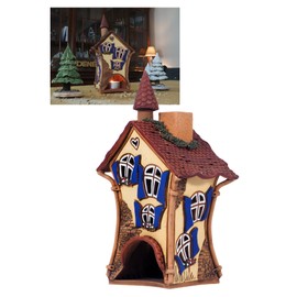 Midene Ceramic Art Tealight Candle Holder Room Decoration Handcrafted Collectible Miniature Aroma Light House Vincent's House Fantasy C63