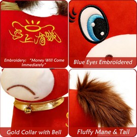 Easter Egg Stuffers Year of The Horse 2026 Crying Horse Plush 7.87 in Lunar Chinese New Year Decor Sad Horses Plushies,Lucky Stuffed Animals and Toys Figurine,Mascot Zodiac Ornament Easter Decor Gifts
