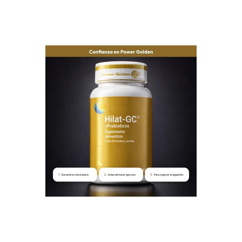 Power Golden Suplemento Herbal Cápsulas Hilat