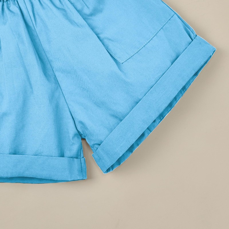 ODIMAME - Mameluco corto de verano para niña, cuello en