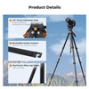 K&F CONCEPT 73” Camera Tripod with Fluid Head, Aluminum Travel