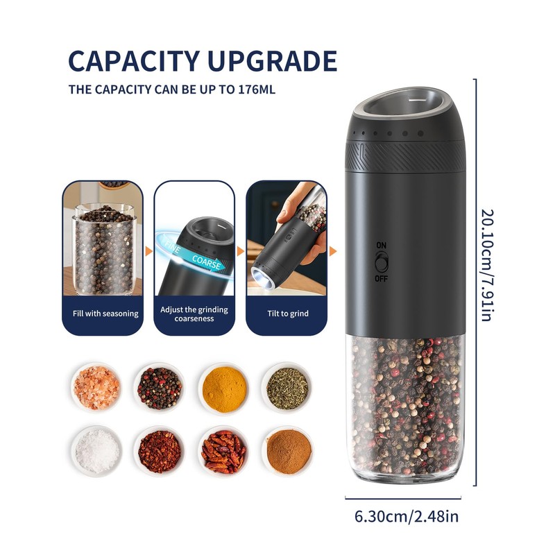 CIRCLE JOY Gravity Sensor Salt and Pepper Grinder Set with
