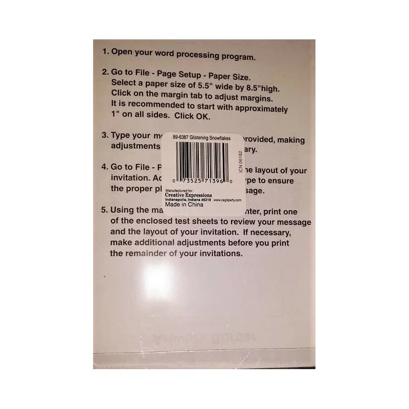 Creative Expressions Snowflake Imprint Invitations/st