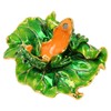 Lotus Leaf Frog Jewelry Box Hand Painted Innovative Metal Jewelry