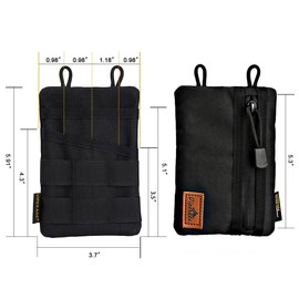 VIPERADE VE4 EDC Tool Pouch, Nylon Pocket Organiser with 6 Pockets, Small Tool Organiser Storage Pouch for Man, EDC Pocket Pouch for Flashlight Multitool EDC Gears