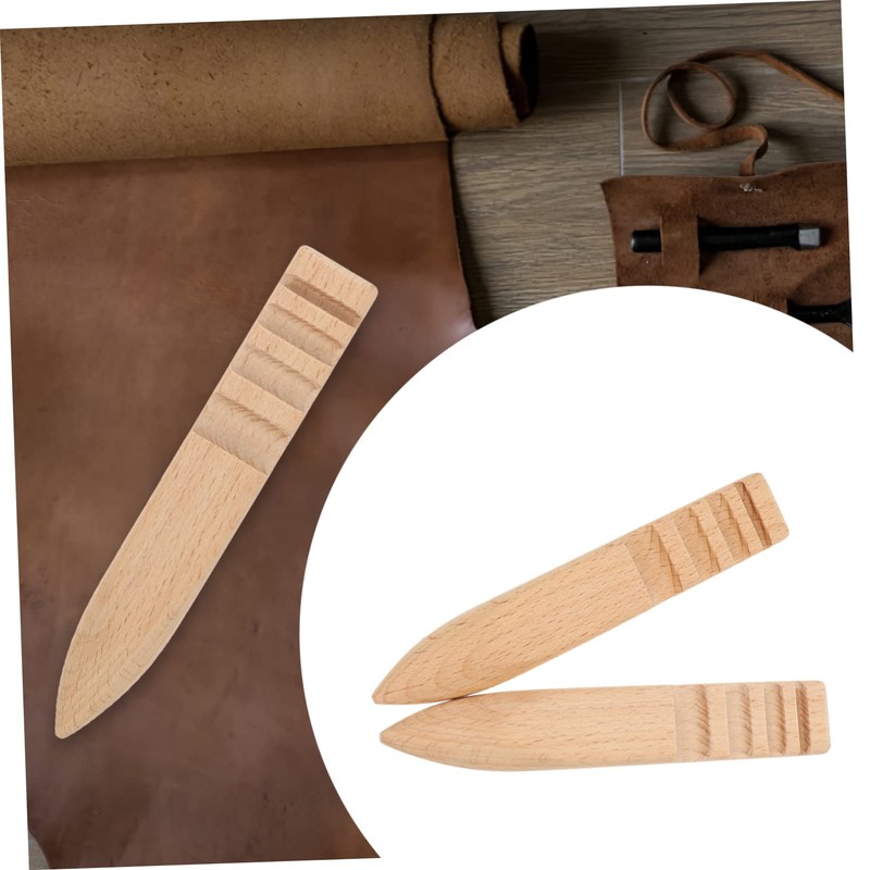 FUNOMOCYA 2pcs Leather Burnishing Tool Set for Leather Crafts Sanding