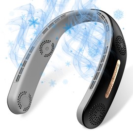 OLV Neck Fan 4 Turbo 6000mAh Portable 360 Cooling Airflow Bladeless USB Rechargeable Neck Fan with 3 Speeds Adjustment for Outdoor Travel Indoor - Black