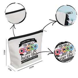 WZJHCL Bingo Game Lover Gift Bingo Travel Storage Organizer Pouch Bag Bingo Player Makeup Pouch Player Casino Gambling Gift Bingo Gambler Gift (Bingo)