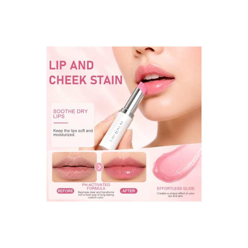 Erinde Bálsamo Labial PH que Cambia de Color, Hidratante de
