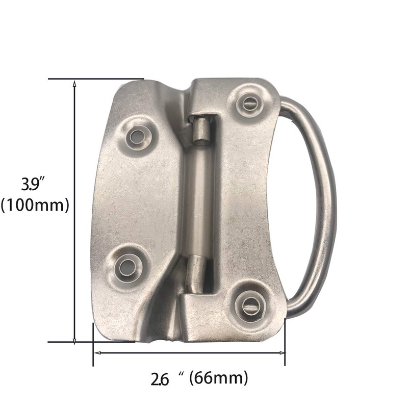 2pcs Silver 4 Inch Pull Ring Handle Nickel Plating Foldable