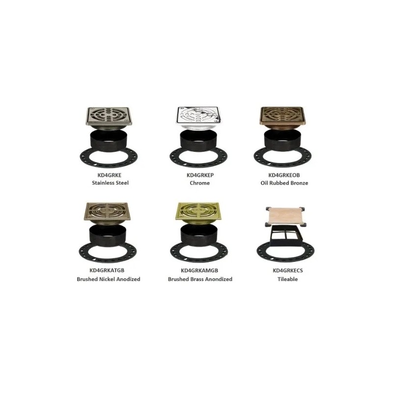 Schluter Kerdi-Drain Grate Kit- Brushed Brass