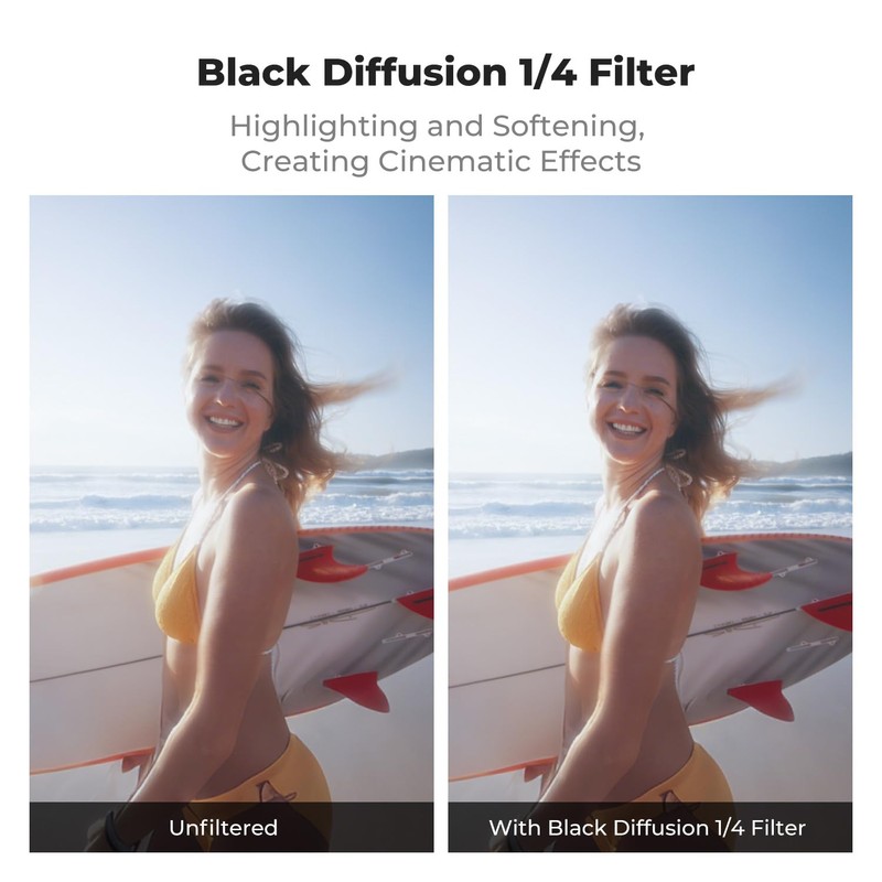 K&F CONCEPT Snap-on Black Diffusion 1/4 Filters Compatible with DJI