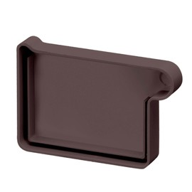 Inefa Gutter End NW 68, Right Color Plastic Rain Gutter Dark Brown Dark Brown