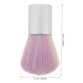 SAFIGLE Fluffy Nail Dust Brush for Nail Art Short Handle Colorful Cleaning Brush for Manicure and Makeup Care Accessories