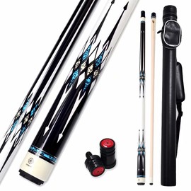 Collapsar CXL200 Pool Cue with 1X1 Hard Case,Low Deflection Shaft 13mm Black Tip Billiard Ques Sticks,58" 2-Pieces 19 oz Professional Pool Stick Set