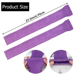XEPST 2 Pairs Women's Long Winter Leg Warmers, Leg Warmers, Girls' Leg Warmers, Women's Knitted Crochet Pulse Warmers, Leg Warmers, Boots, Boot Cover for Winter Warmers, Purple, beige