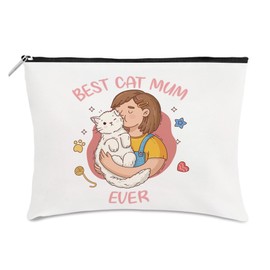 Cats Mum Gift for Cat Lovers Gifts for Women Cat Gifts for Women Birthday Gift Friend Cat Lover Makeup Bag Cosmetic Bags for Womens Christmas Presents for Womens